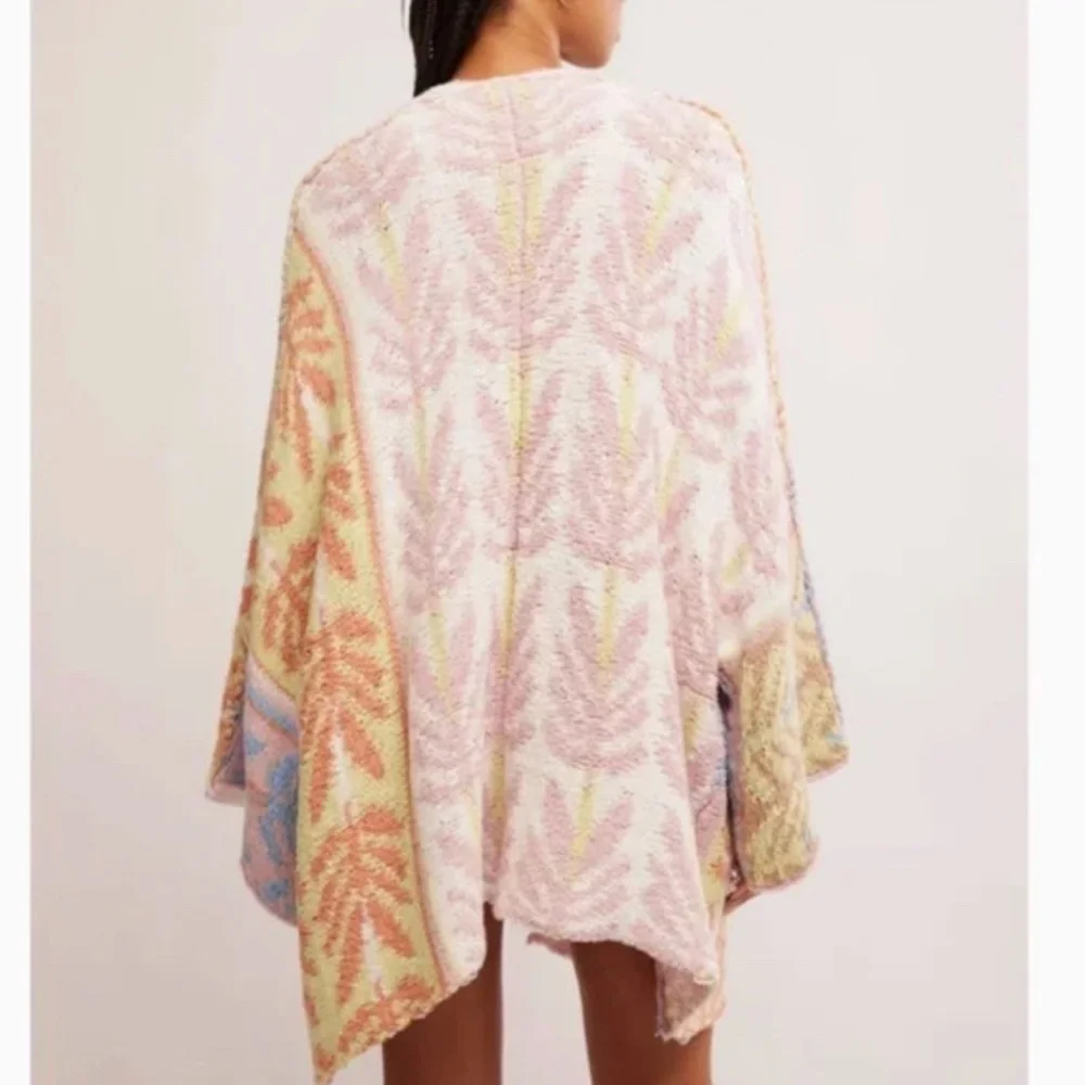 BEST Free People Mallorca Oversize Open Front Cardigan Knit Breeze Combo XS/S - Picture 2 of 7